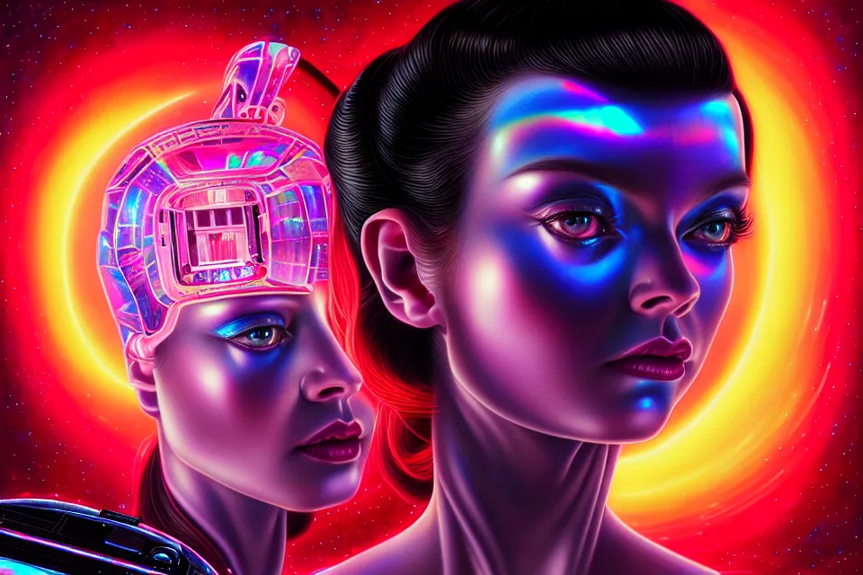 Image similar to beauty woman in holograms of alien artifacts, electrical case display, total recall tech, , ultrarealistic, dramatic lighting, electrical details, high details, 4k, 8k, best, accurate, trending on artstation, artstation, photorealism, ultrarealistic, digital painting, style of Tristan Eaton Stanley Artgerm and Hajime Sorayama, Caravaggio, Boris Vallejo