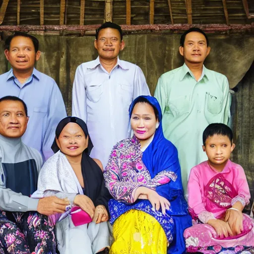 Prompt: an indonesian family portrait, high resolution, 4 k hd