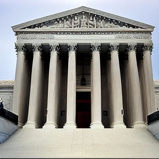 Prompt: the United States Supreme Court designed by Zaha Hadid.