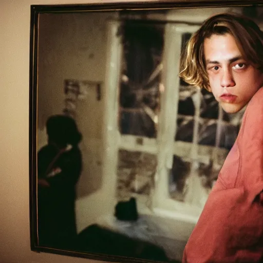 Image similar to cole sprouse photographed by nan goldin