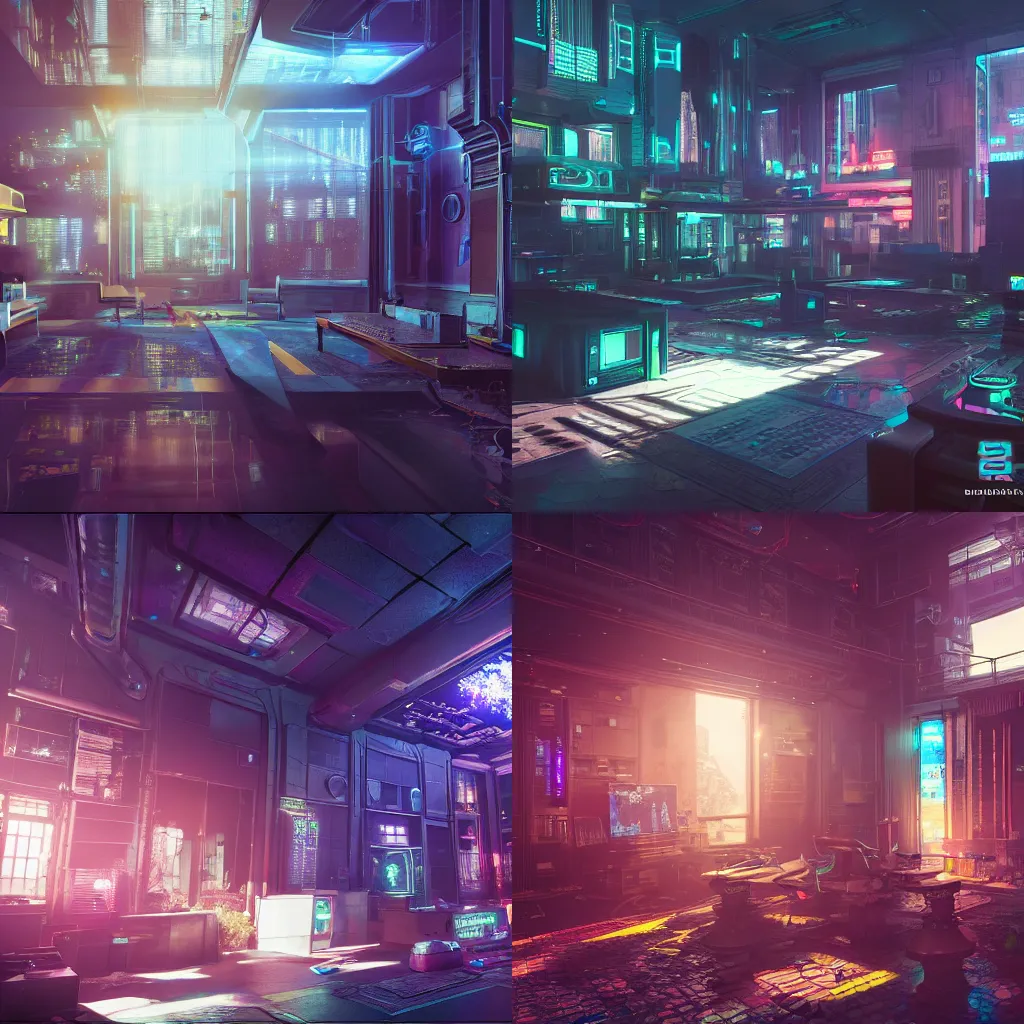 Image similar to A photograph of a cyberpunk mansion set in a cyberpunk utopia. Highly detailed, 8k wallpaper, HDR, concept art, unreal engine 5, 4k, 8k, ray tracing, bloom, lens flare