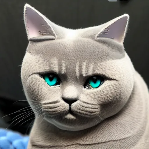 Prompt: cute British shorthair clay