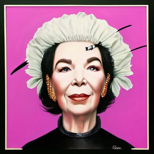 Image similar to bjork dressed as nancy reagan, painted by mark ryden,