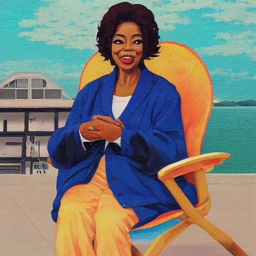 Prompt: anime oprah by by Hasui Kawase by Richard Schmid on canvas