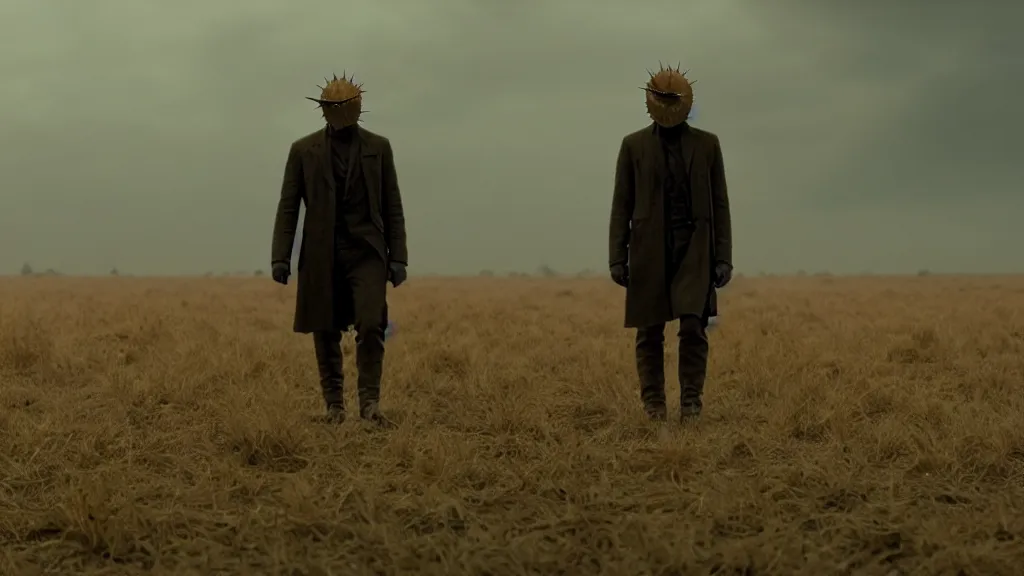 Prompt: the prickly blinders film still from the movie directed by denis villeneuve with art direction by zdzis