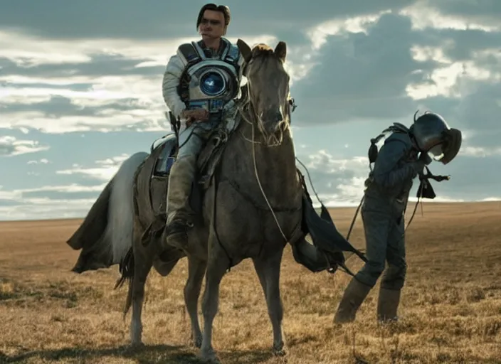 Image similar to film still of Johnny Depp as Cooper in Interstellar, 4k