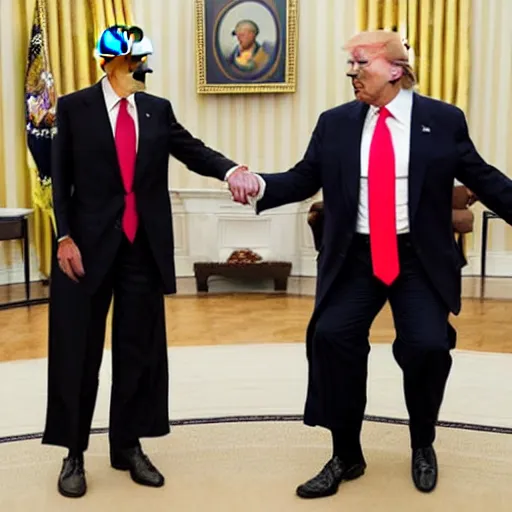 Image similar to Donald Trump and Obama get married