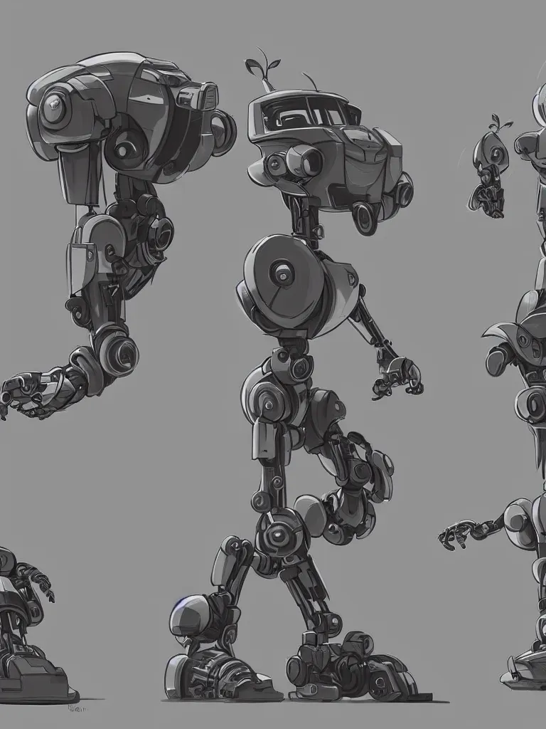 Image similar to robot by disney concept artists, blunt borders, rule of thirds