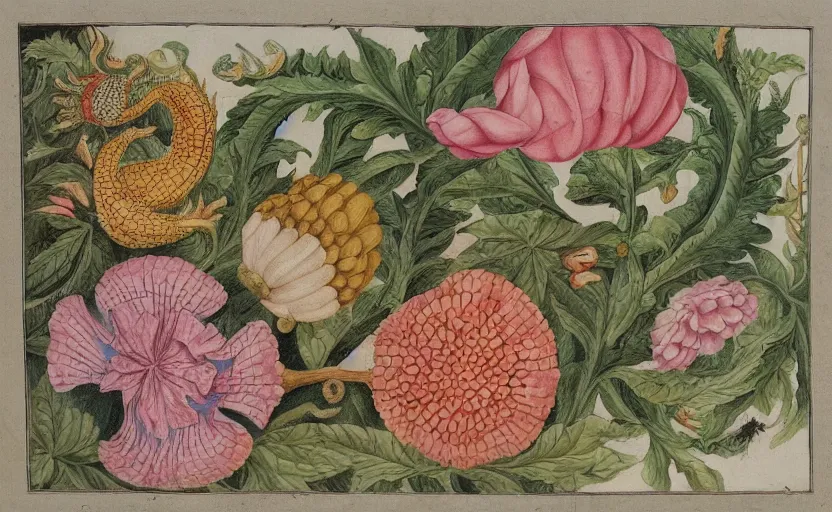 Image similar to painting in the style of maria sibylla merian