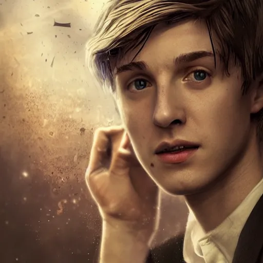 Image similar to hyperrealistic mixed media high resolution scamander from harry potter , stunning 3d render inspired art by István Sándorfi and Greg Rutkowski and Unreal Engine, perfect symmetry, dim volumetric lighting, 8k octane beautifully detailed render, post-processing, extremely hyper-detailed, intricate, epic composition, highly detailed attributes, highly detailed atmosphere, full body shot, cinematic lighting, masterpiece, no trending on artstation, very very detailed, masterpiece, stunning, flawless structure, lifelike texture, perfection,