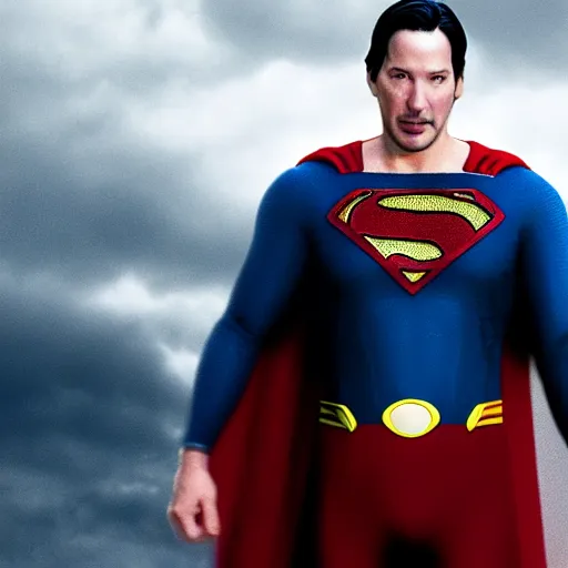 Prompt: keanu reeves as superman, highly detailed, 4 k