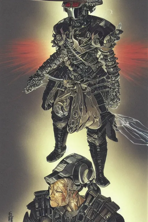 Image similar to cybernetic samurai general ghost by mark zug, travis charest, kev walker, jesper ejsing and paolo parente