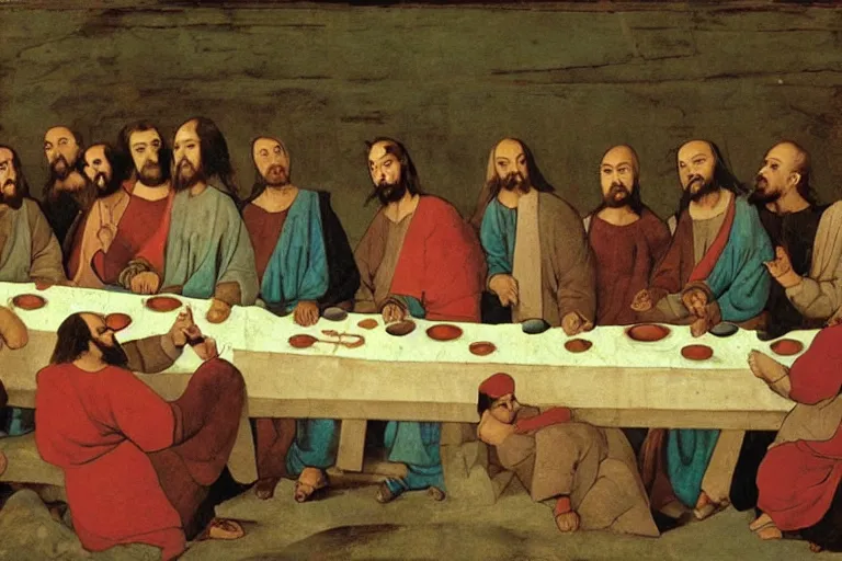 Prompt: genghis khan at the last supper