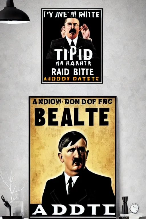 Image similar to Adolf Hitler rap battle poster