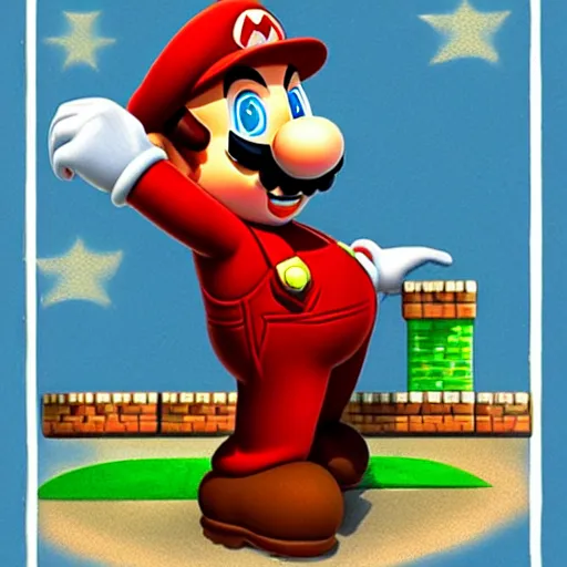 Image similar to super mario by adolphe millot