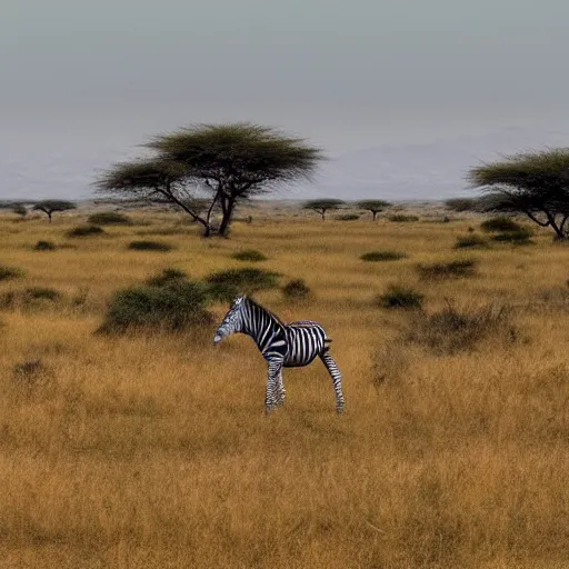 Prompt: beautiful award winning photo of landscape in Africa, zebra in the distance