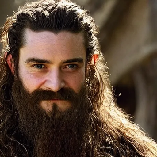 Prompt: Orlando Bloom as Gimli