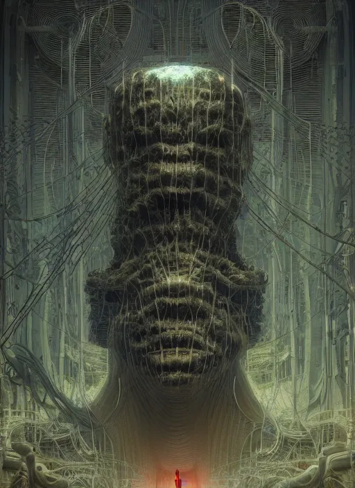 Prompt: Portrait of a behemoth, neon, they are watching, RGB, glowing wires everywhere, pristine, by Edgar Maxence and Ross Tran, Zdzisław Beksiński, and Michael Whelan, distant, gustav dore, H.R. Giger, 8k, octane render
