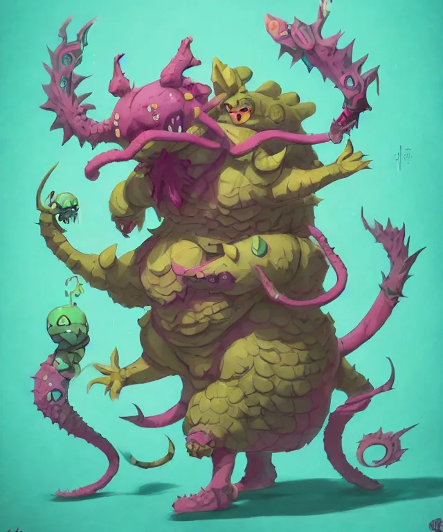 Prompt: a xanathar dnd creature in the style of pokemon, adorable and whimsical, fantasy, elegant, digital painting, artstation, unreal engine, octane render, concept art, matte, sharp focus, vibrant colors, high contrast, illustration, art by james jean