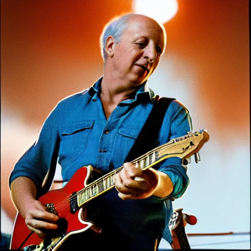 Prompt: mark knopfler playing the guitar