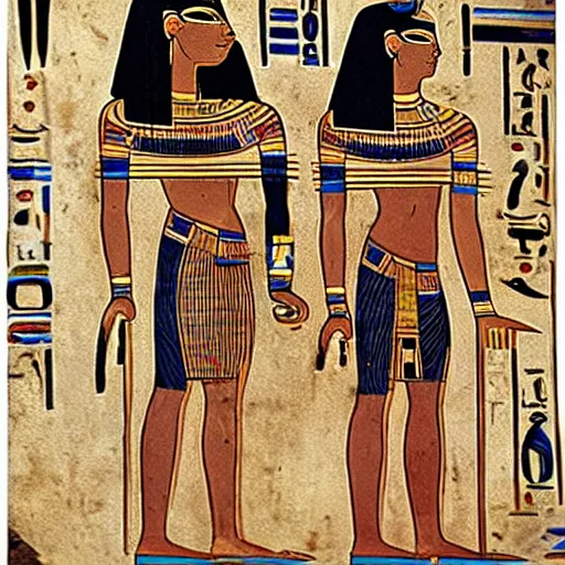 Image similar to an ancient egyptian painting of darksearch