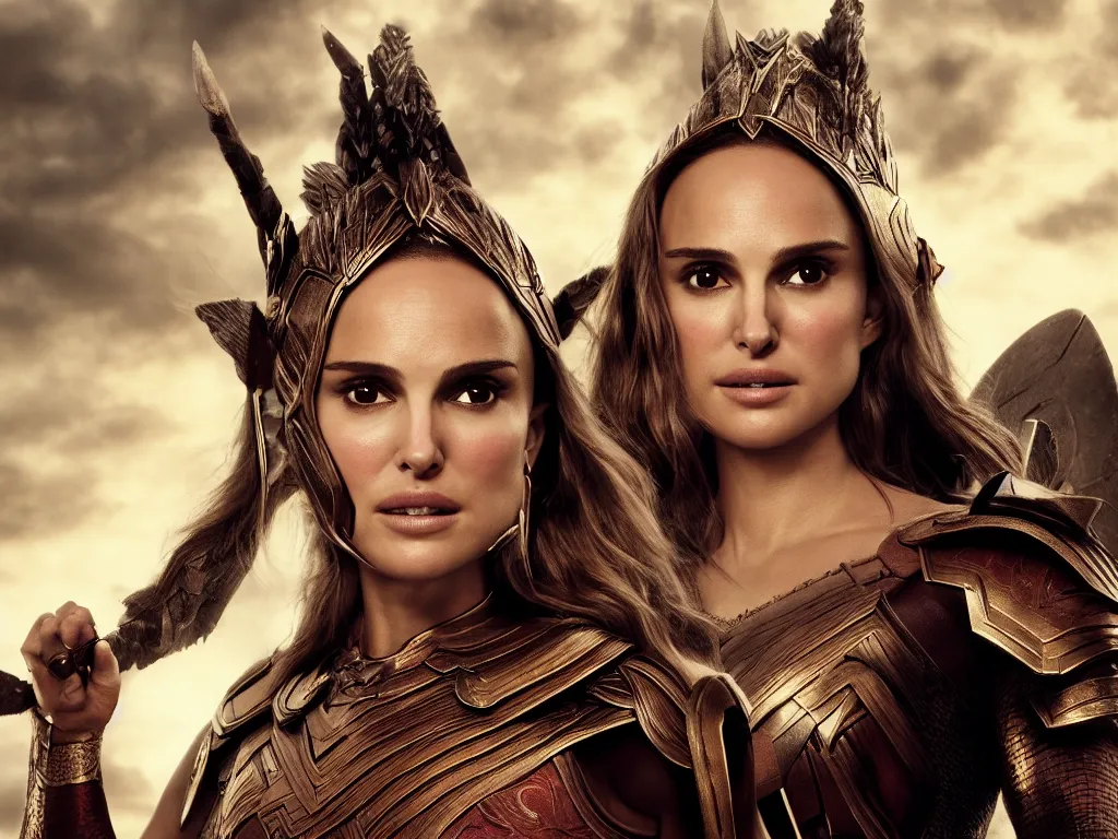 Prompt: portrait of beautiful Natalie Portman as an Asgardian Valkyrie, cinematic, 4k