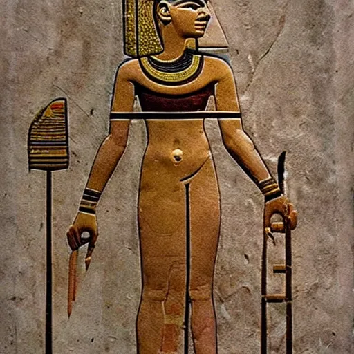 Image similar to ancient egyptian pharaonic art of a woman