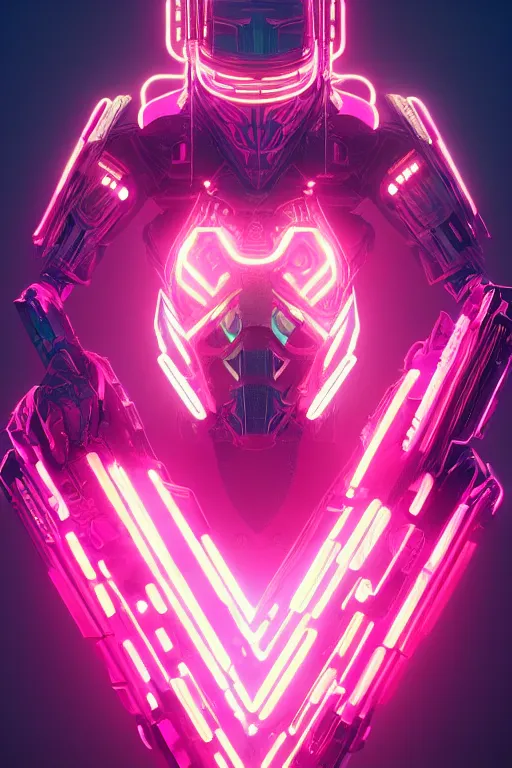 Prompt: beautiful cottagecore cyberpunk synthwave warrior, intricate, elegant, concept art, smooth, sharp, focus, pink neon lights, futuristic, cgsociety, in the style of artstation