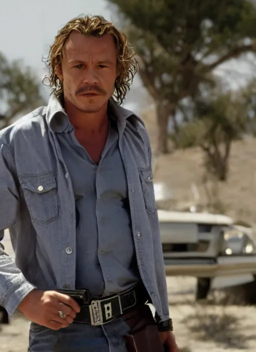 Image similar to film still of Heath Ledger as Martin Riggs in Lethal Weapon, 4k