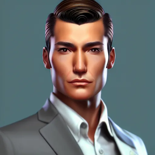 Prompt: detailed realistic character face portrait render of a handsome federal government agent artgerm