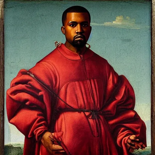 Image similar to A Renaissance portrait painting of Kanye West