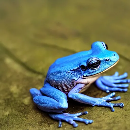 Image similar to a blue frog