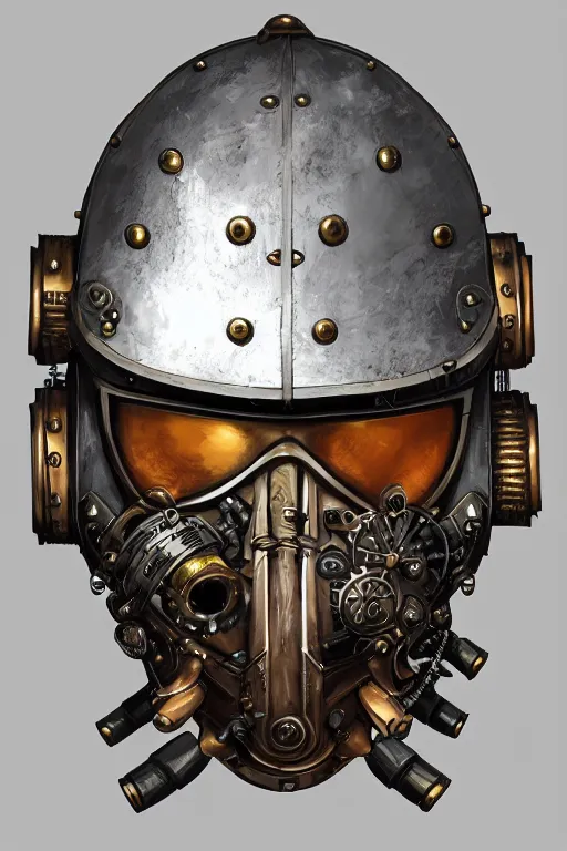 Image similar to steampunk helmet fantasy art mask robot ninja stylized digital illustration sharp focus, elegant intricate digital painting artstation concept art global illumination ray tracing advanced technology chaykin howard and campionpascale and cooke darwyn and davis jack