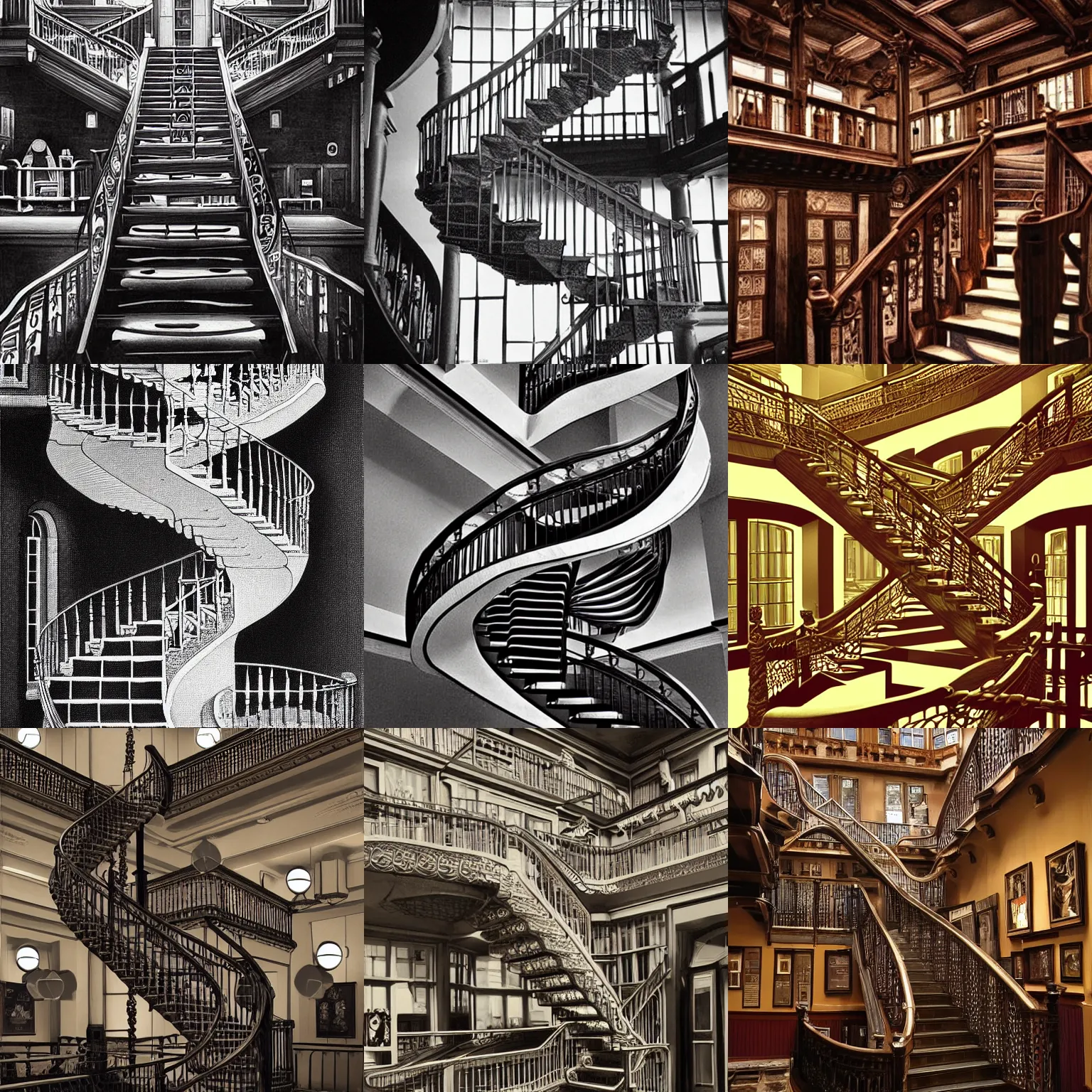Prompt: infinite staircase in a British pub, M.C. Escher, trending on artstation digital photography, extreme detail
