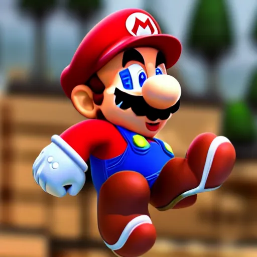 Prompt: super mario in real life, highly detailed, shot on iphone 1 3, photorealistic