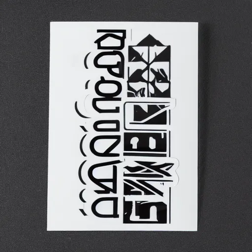 Image similar to black on white graphic design typography stickers in style of david rudnick, eric hu, acid, y 2 k