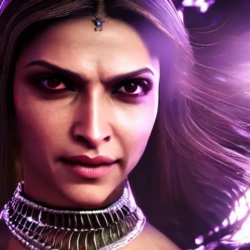 Prompt: deepika padukone in tekken 7, ray tracing, ultra graphics, light and shadows, 4 k uhd