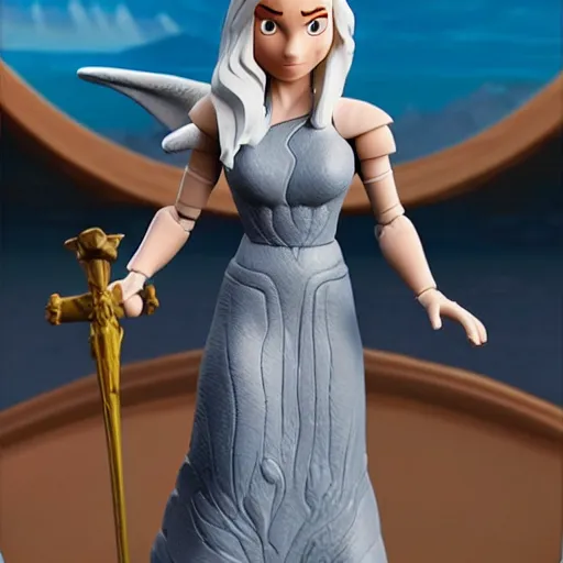 Image similar to daenerys targaryen as a vinyl action figure with no joint articulation, by Hasbro and Disney Infinity, product photo