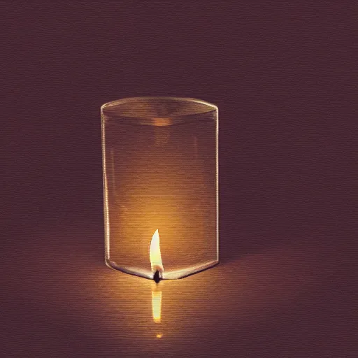 Image similar to digital drawing, candle that is lit on a table, in a candle holder, in a dark room, eerie glow, extreme quality, moody lighting, 8 k