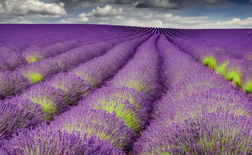 Prompt: photograph of a lavender field