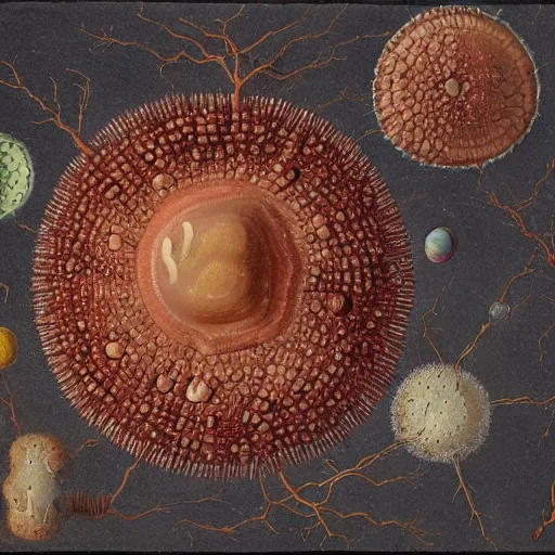 Prompt: biological cell with organoids by Jan van Kessel