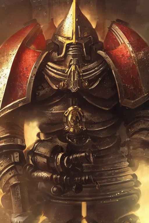 Image similar to armor portrait heros warhammer 4 0 k horus heresy fanart - the primarchs emperor by johannes helgeson animated with vfx concept artist & illustrator global illumination ray tracing hdr fanart arstation zbrush central hardmesh 8 k octane renderer comics stylized