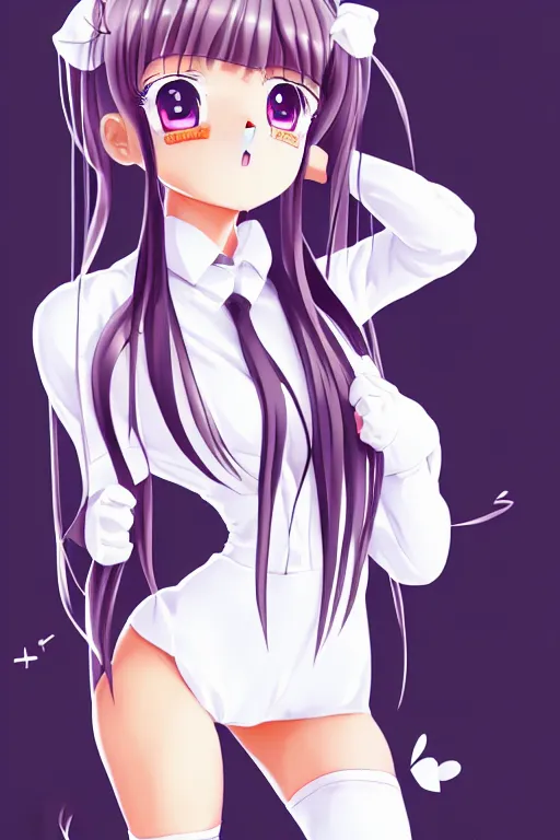 Image similar to full body anime portrait of a cute, bunny suit, playboy, shoes, lace, android girl round eyes long hair dressed in a school uniform inside the school cinematic stunning highly detailed 4 k anatomically correct