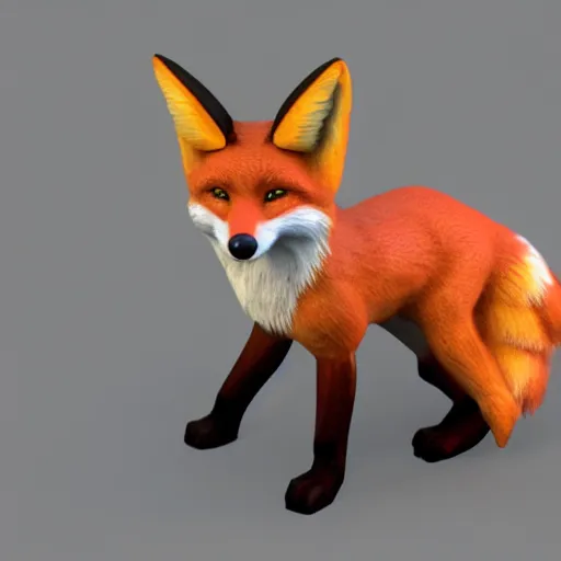 Prompt: 9 0 s 3 d render of a fox