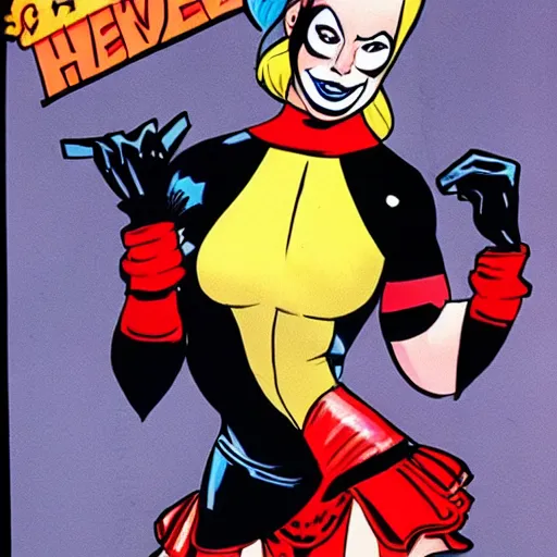 Prompt: harley quinn in 1 9 6 6 batman show