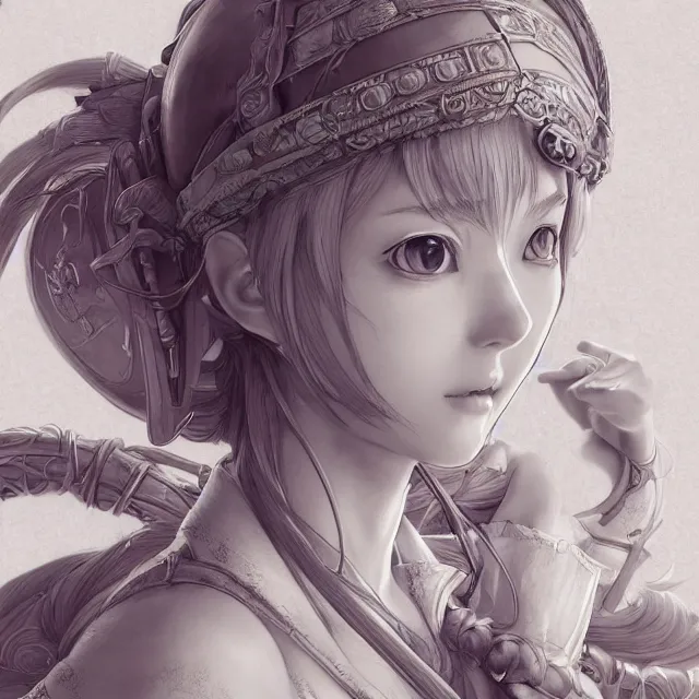 Image similar to studio portrait of neutral good colorful female cleric bard healer as absurdly beautiful, elegant, young sensual anime girl, ultrafine hyperrealistic detailed face illustration by kim jung gi, irakli nadar, intricate linework, sharp focus, bright colors, matte, octopath traveler, final fantasy, unreal engine highly rendered, global illumination, radiant light, intricate environment