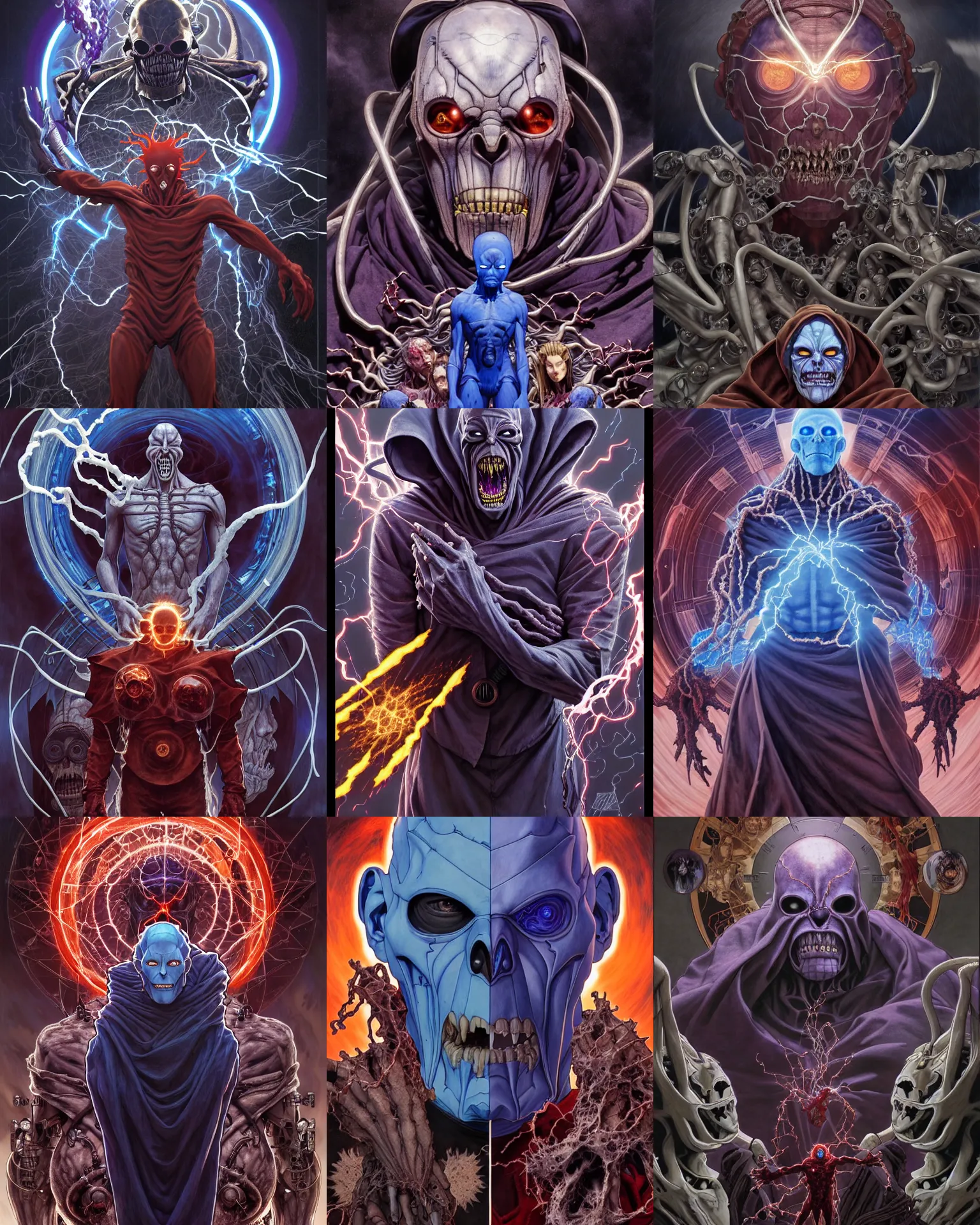 Prompt: the platonic ideal of full metal alchemist of cletus kasady ultimate carnage thanos dementor doctor manhattan chtulu nazgul, detailed, intricate, hyperrealism, intense, scary, decay, dmt, art by brock hofer and artgerm and greg rutkowski and alphonse mucha