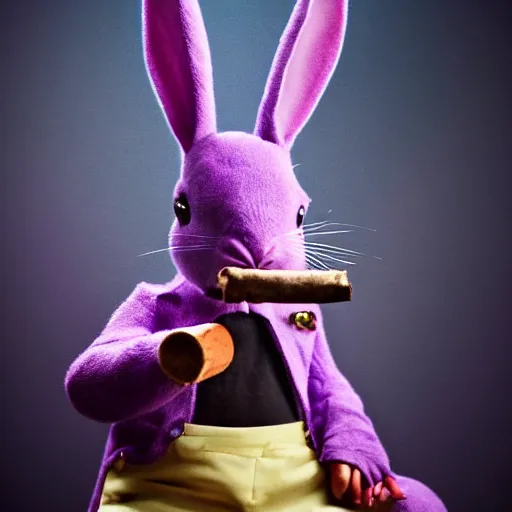 a big violet rabbit smoking a cigar, professional | Stable Diffusion ...