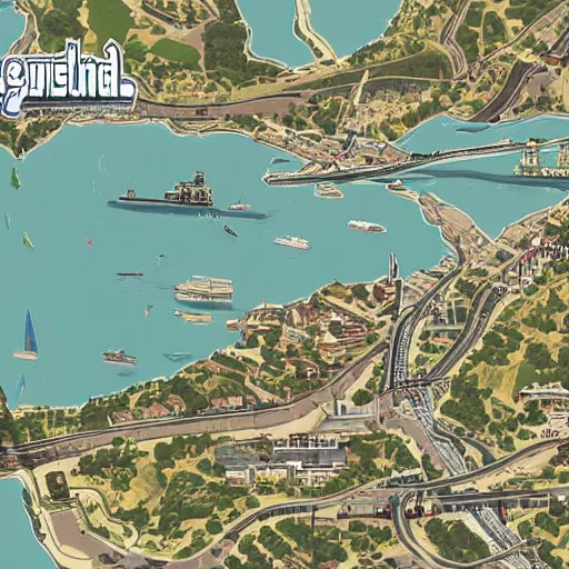 Image similar to Sydney as a GTA map