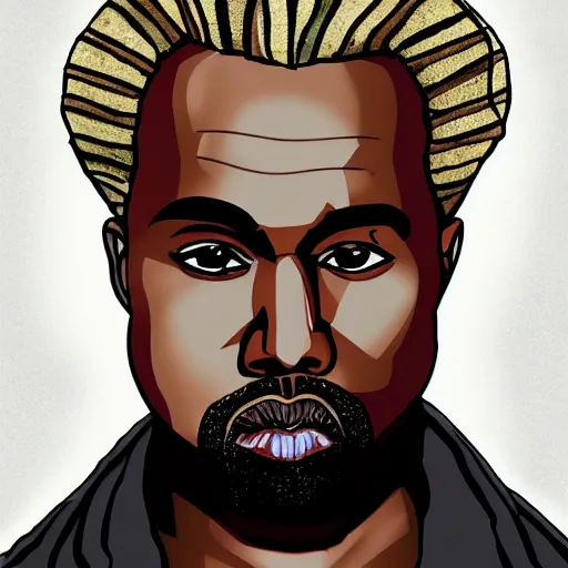 Image similar to portrait of kanye west as a jojo, hd, jojo style, anime art